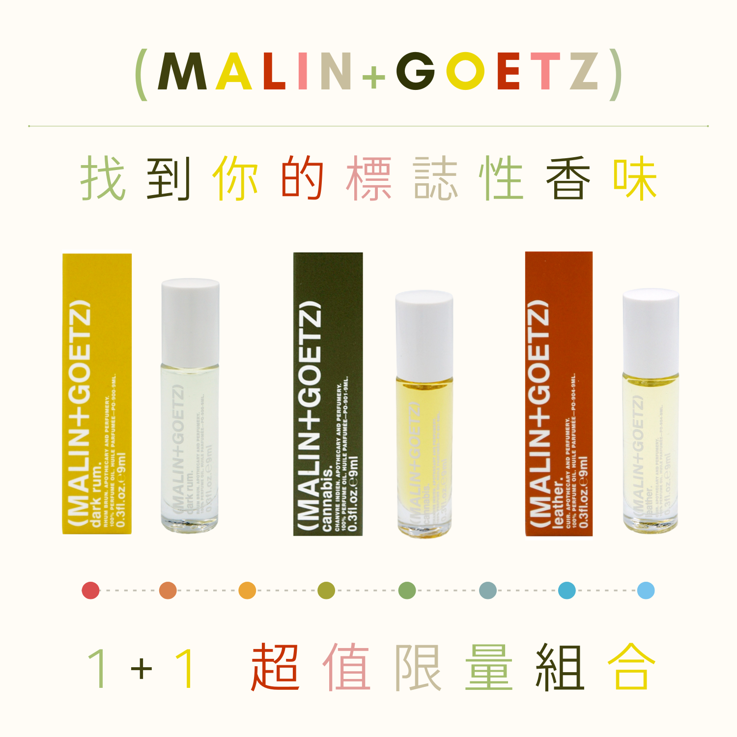 Malin+Goetz 滾珠式香氛油超值限量組合