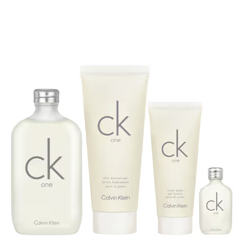 【紅利兌換】CK one 中性淡香水四入禮盒 內含淡香水200ml、身體乳200ml、沐浴精100ml、迷你瓶15ml